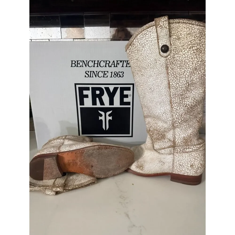 **FRYE Shirley Multi Strap Harness Suede Boots | Stone | Size 10M**